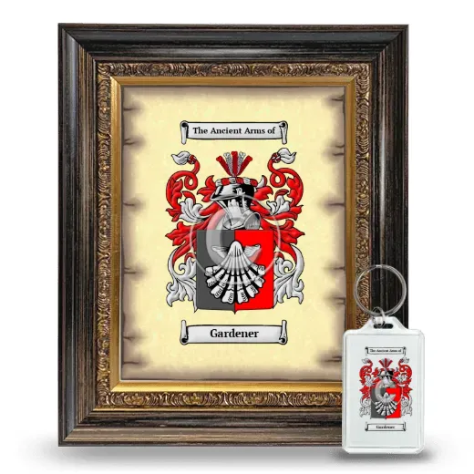 Gardener Framed Coat of Arms and Keychain - Heirloom
