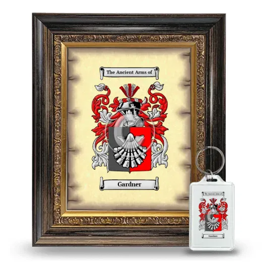 Gardner Framed Coat of Arms and Keychain - Heirloom