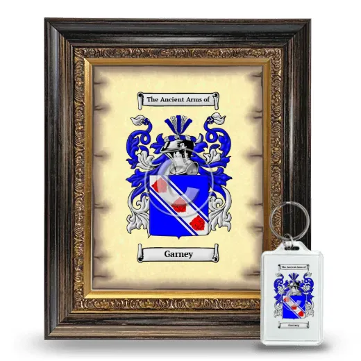 Garney Framed Coat of Arms and Keychain - Heirloom