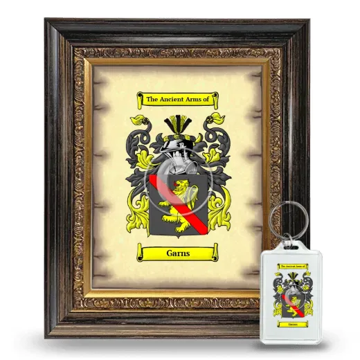 Garns Framed Coat of Arms and Keychain - Heirloom