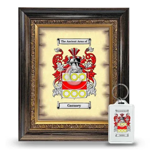 Garnsey Framed Coat of Arms and Keychain - Heirloom