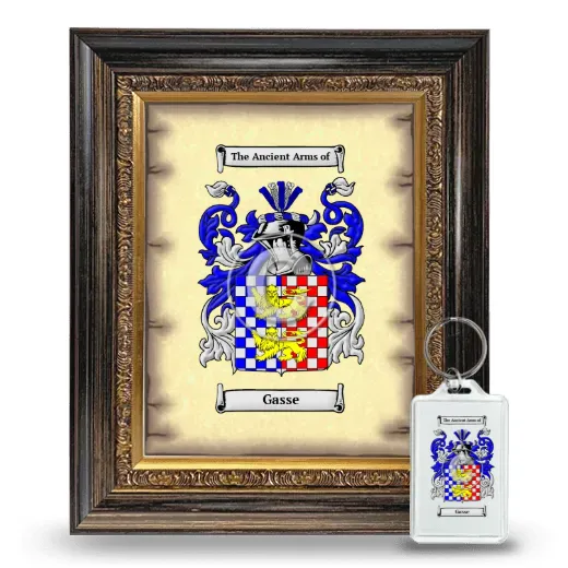 Gasse Framed Coat of Arms and Keychain - Heirloom