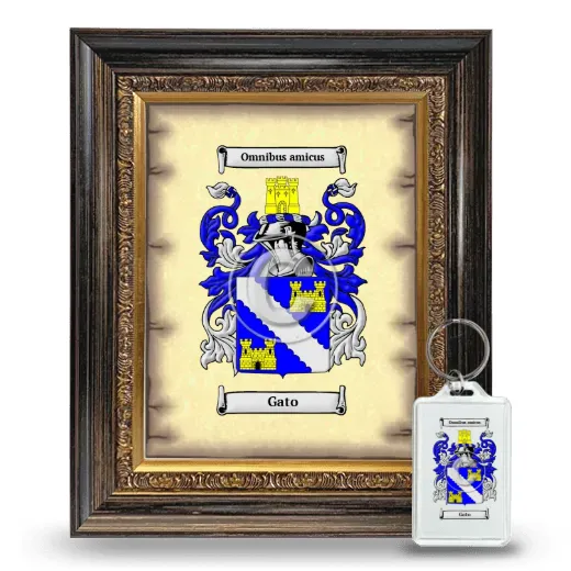 Gato Framed Coat of Arms and Keychain - Heirloom