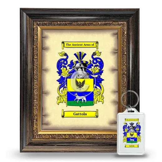 Gattola Framed Coat of Arms and Keychain - Heirloom