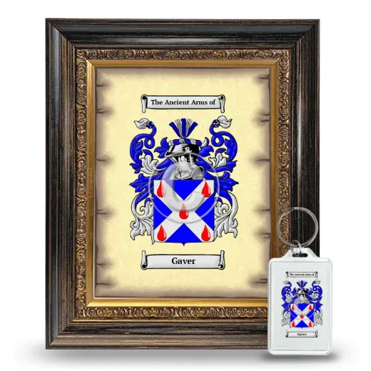 Gaver Framed Coat of Arms and Keychain - Heirloom