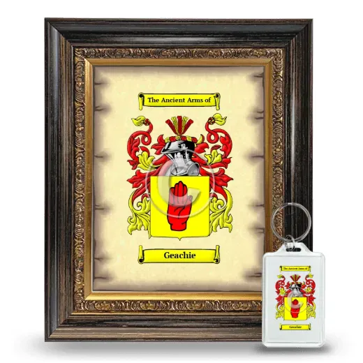 Geachie Framed Coat of Arms and Keychain - Heirloom