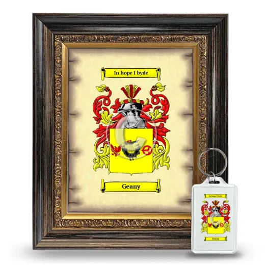 Geany Framed Coat of Arms and Keychain - Heirloom