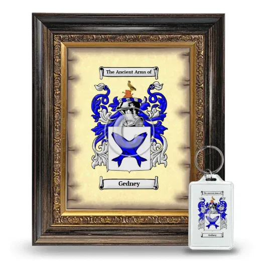 Gedney Framed Coat of Arms and Keychain - Heirloom