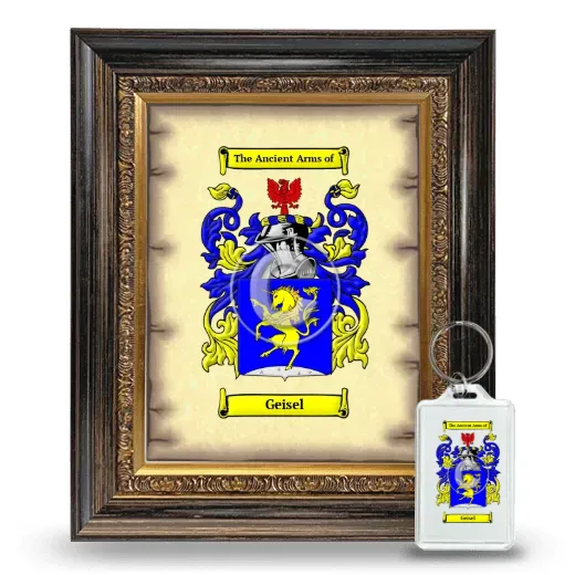 Geisel Framed Coat of Arms and Keychain - Heirloom
