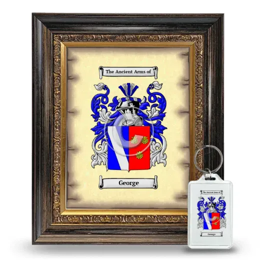 George Framed Coat of Arms and Keychain - Heirloom