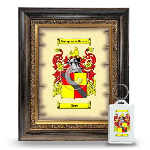 Gere Framed Coat of Arms and Keychain - Heirloom