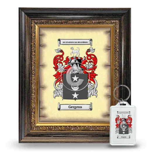 Gergens Framed Coat of Arms and Keychain - Heirloom