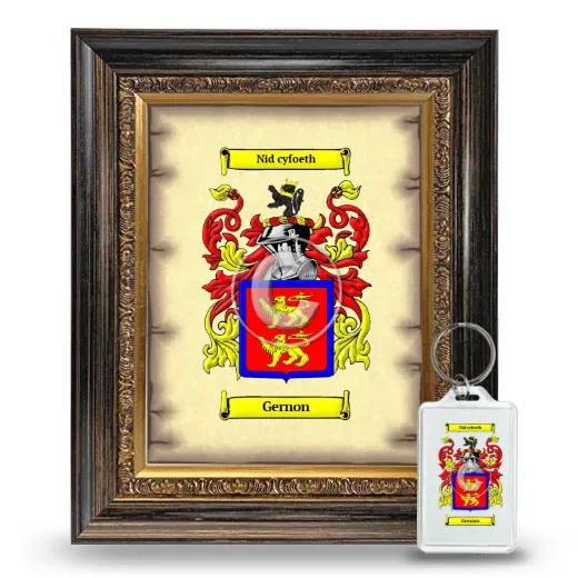Gernon Framed Coat of Arms and Keychain - Heirloom