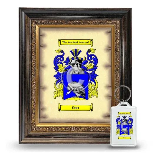 Gerr Framed Coat of Arms and Keychain - Heirloom