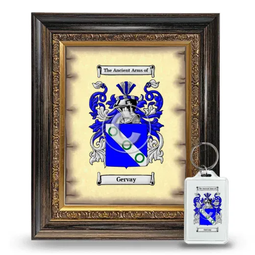 Gervay Framed Coat of Arms and Keychain - Heirloom