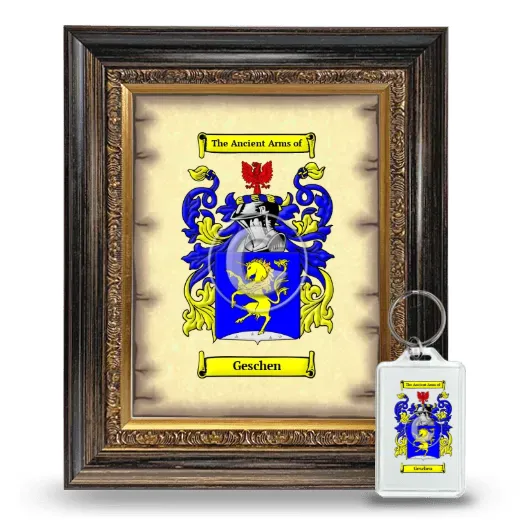 Geschen Framed Coat of Arms and Keychain - Heirloom