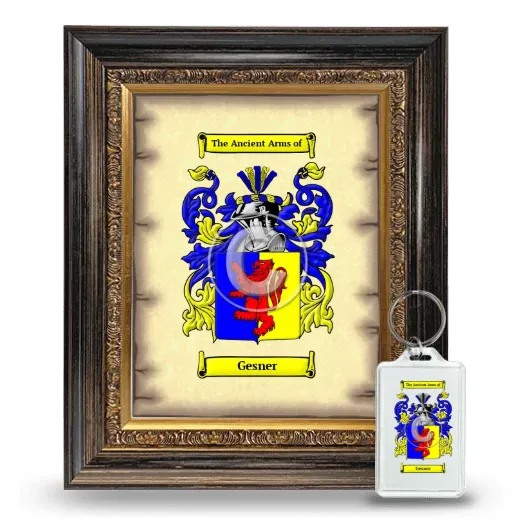 Gesner Framed Coat of Arms and Keychain - Heirloom