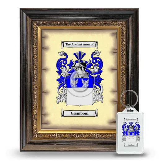 Giamboni Framed Coat of Arms and Keychain - Heirloom