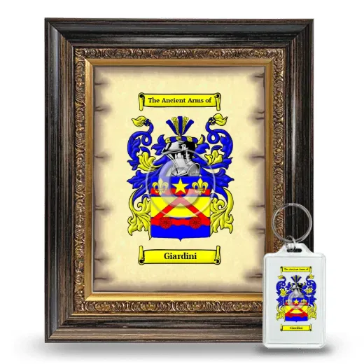 Giardini Framed Coat of Arms and Keychain - Heirloom