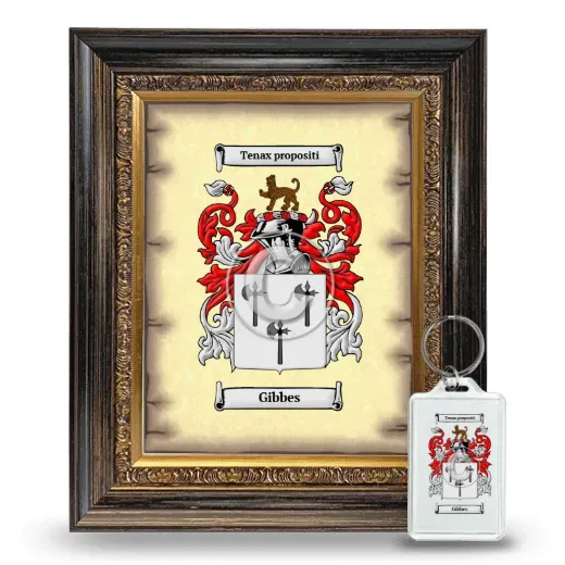 Gibbes Framed Coat of Arms and Keychain - Heirloom