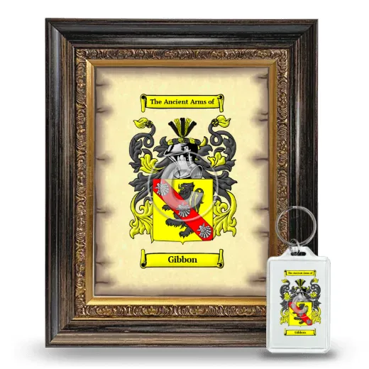 Gibbon Framed Coat of Arms and Keychain - Heirloom