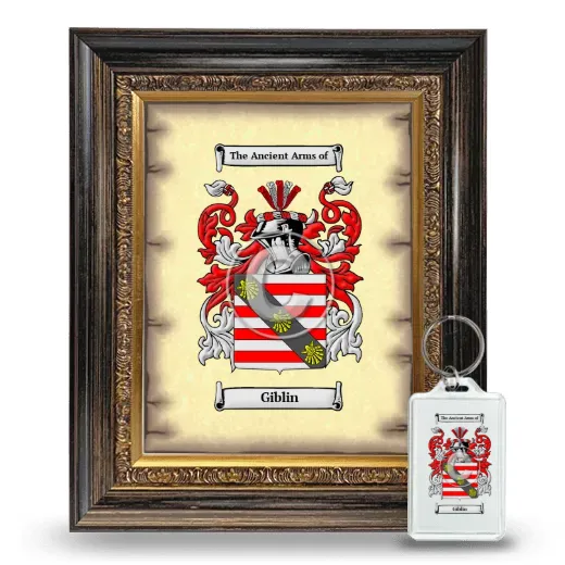 Giblin Framed Coat of Arms and Keychain - Heirloom