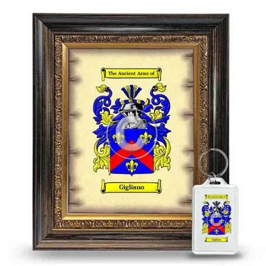 Gigliano Framed Coat of Arms and Keychain - Heirloom
