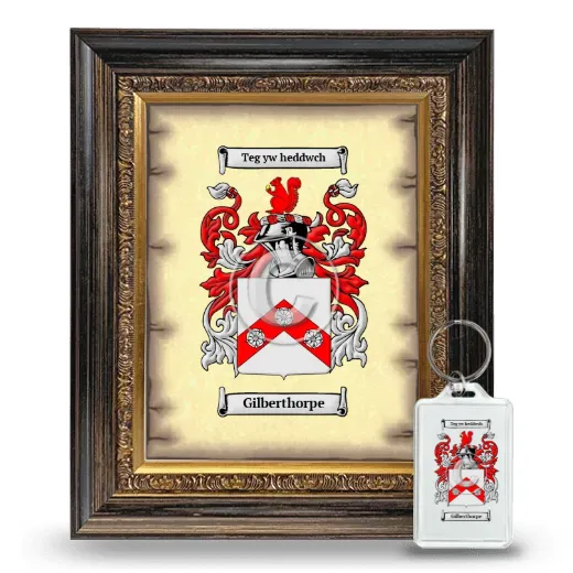 Gilberthorpe Framed Coat of Arms and Keychain - Heirloom