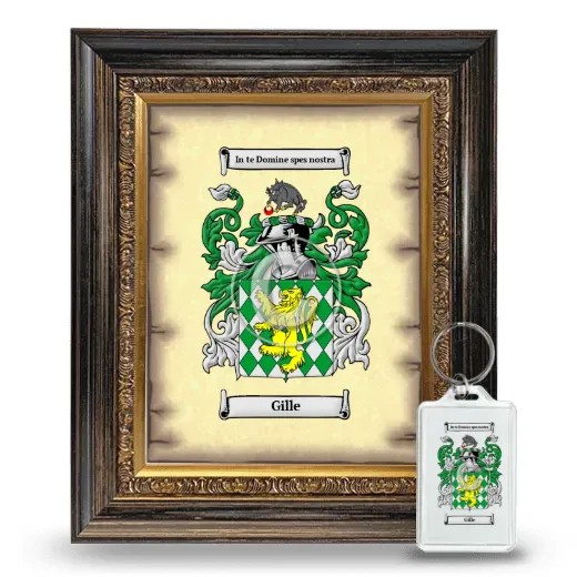Gille Framed Coat of Arms and Keychain - Heirloom