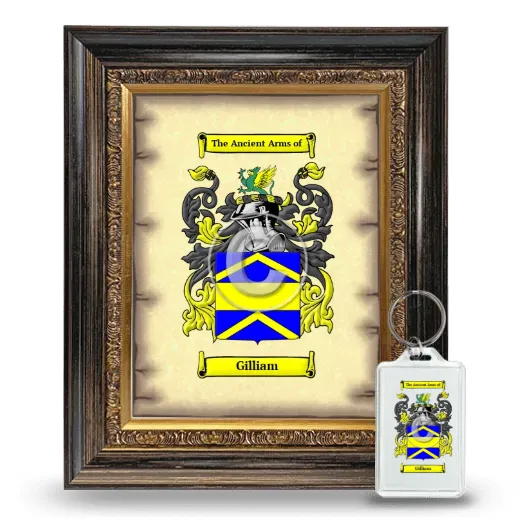 Gilliam Framed Coat of Arms and Keychain - Heirloom