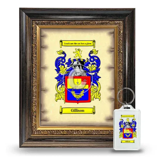 Gillison Framed Coat of Arms and Keychain - Heirloom