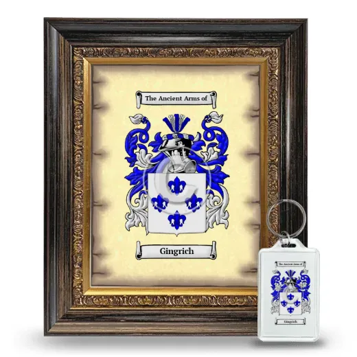 Gingrich Framed Coat of Arms and Keychain - Heirloom
