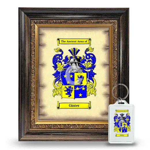 Ginter Framed Coat of Arms and Keychain - Heirloom