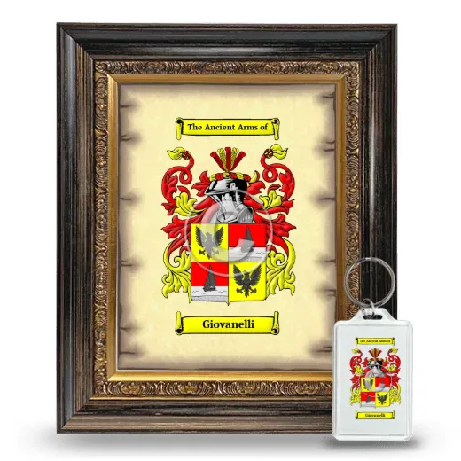 Giovanelli Framed Coat of Arms and Keychain - Heirloom