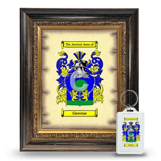 Giovene Framed Coat of Arms and Keychain - Heirloom