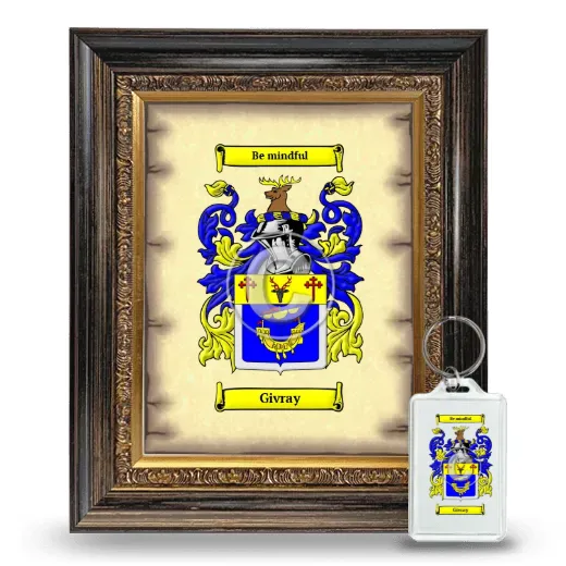 Givray Framed Coat of Arms and Keychain - Heirloom