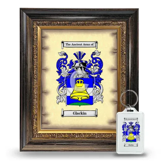 Glackin Framed Coat of Arms and Keychain - Heirloom