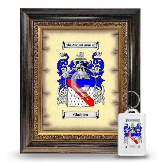Gladden Framed Coat of Arms and Keychain - Heirloom