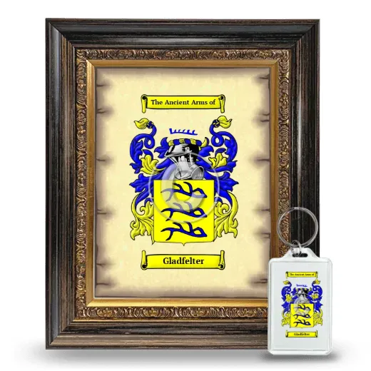 Gladfelter Framed Coat of Arms and Keychain - Heirloom