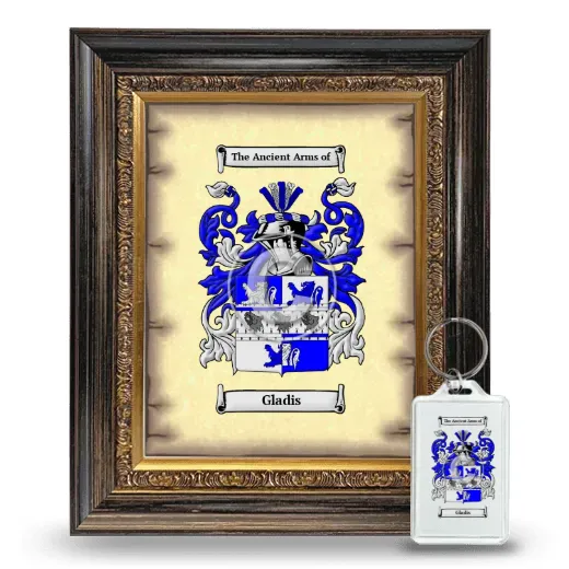 Gladis Framed Coat of Arms and Keychain - Heirloom