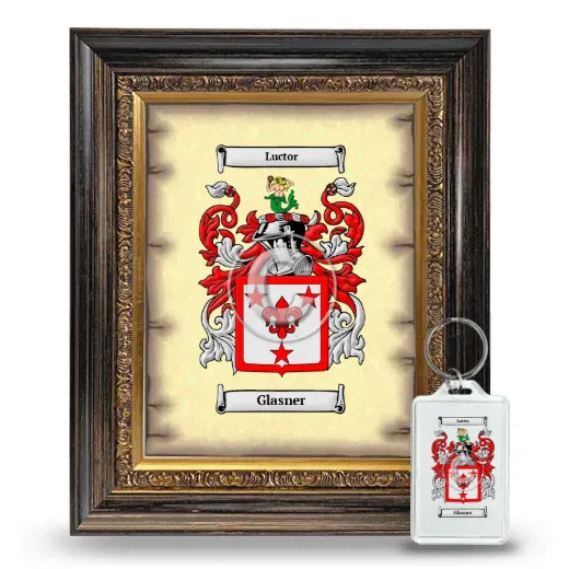 Glasner Framed Coat of Arms and Keychain - Heirloom