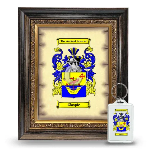 Glaspie Framed Coat of Arms and Keychain - Heirloom