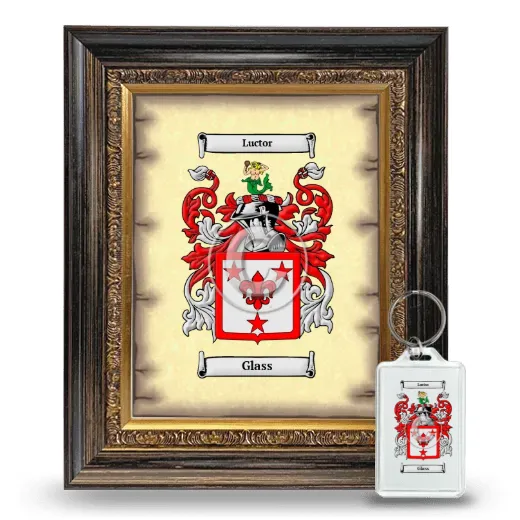 Glass Framed Coat of Arms and Keychain - Heirloom