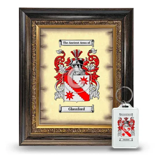 Glassford Framed Coat of Arms and Keychain - Heirloom