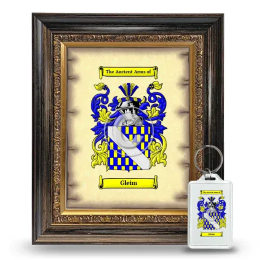 Gleim Framed Coat of Arms and Keychain - Heirloom