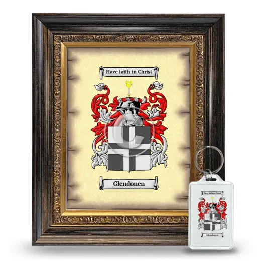 Glendonen Framed Coat of Arms and Keychain - Heirloom
