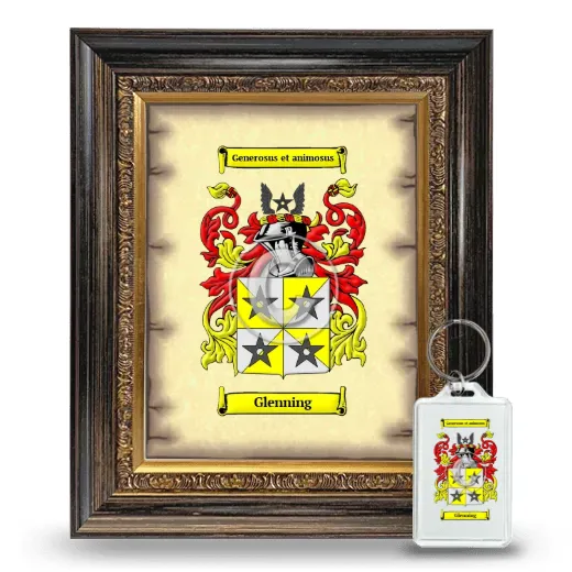 Glenning Framed Coat of Arms and Keychain - Heirloom