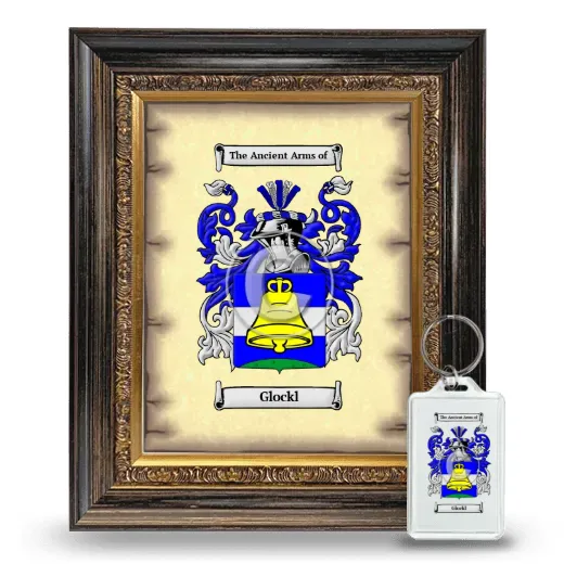 Glockl Framed Coat of Arms and Keychain - Heirloom