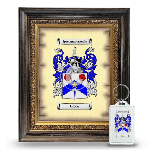 Gloor Framed Coat of Arms and Keychain - Heirloom