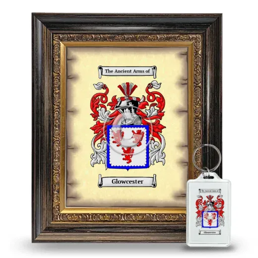 Glowcester Framed Coat of Arms and Keychain - Heirloom